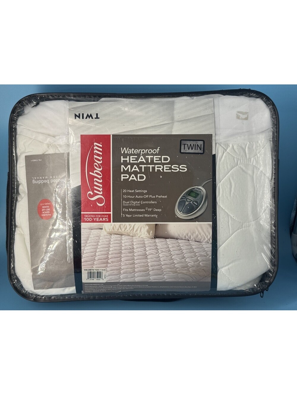 Sunbeam Waterproof Heated Mattress Pad - White, Full